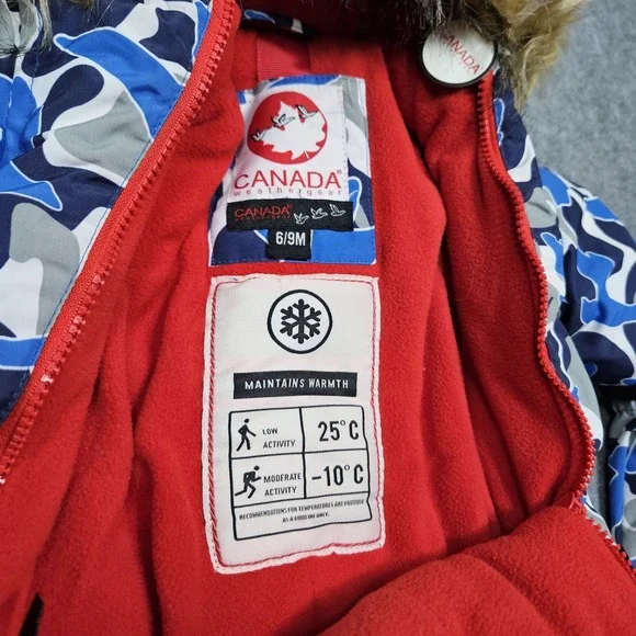 CANADA WEATHER GEAR Baby Boy's 6-9M Snowsuit Coat Snow Pants Blue MSRP $110.00
